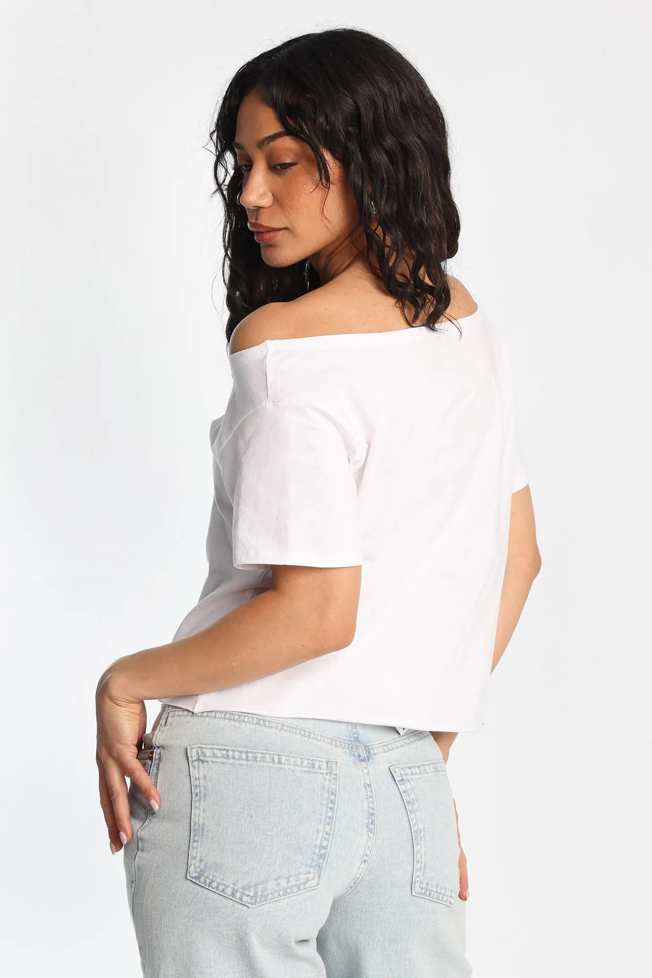 Maine Graphic Off-Shoulder Short Sleeve Tee sold by Bluenotes product image thumbnail 3