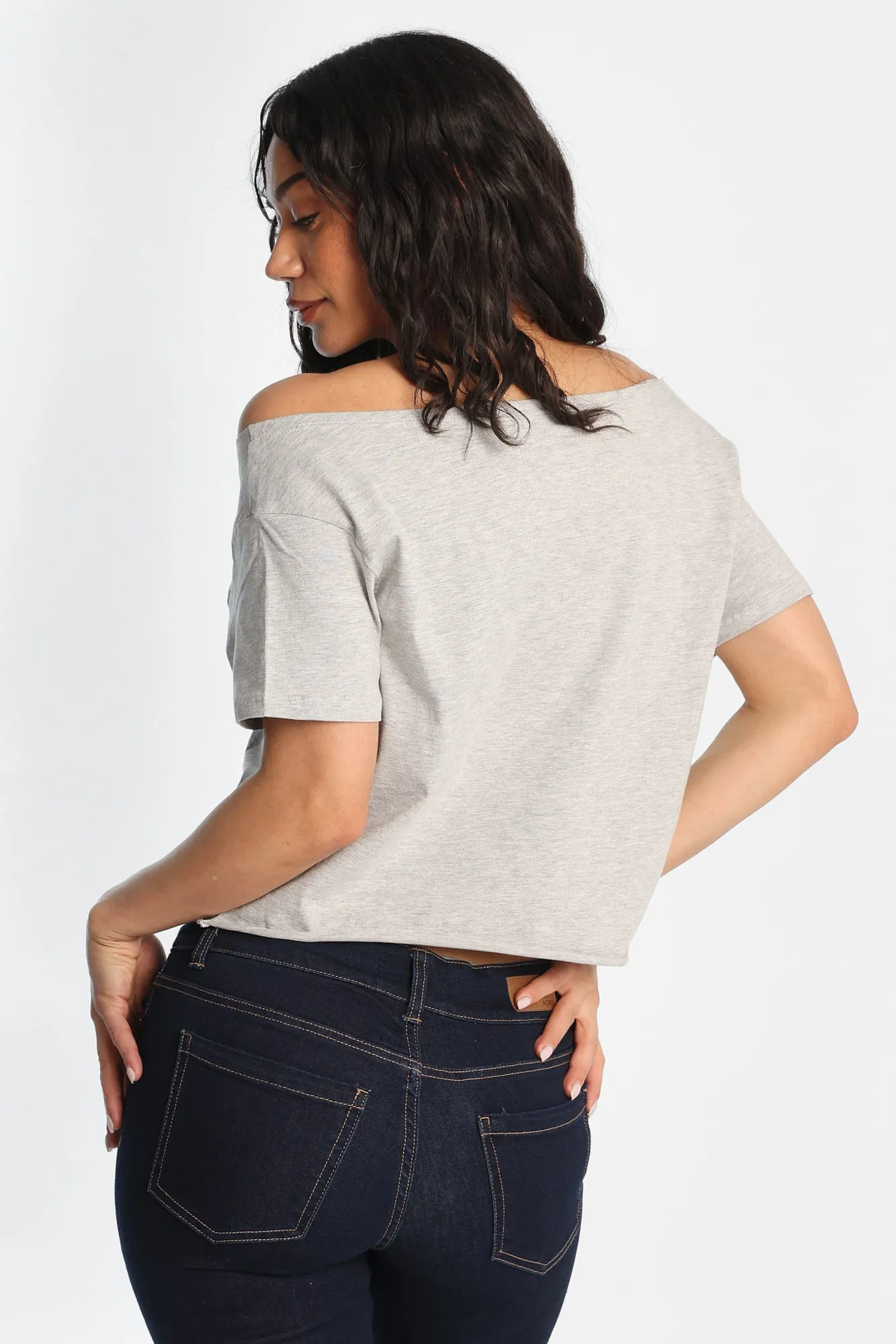 New York Graphic Off-Shoulder Short Sleeve Tee sold by Bluenotes product image thumbnail 3
