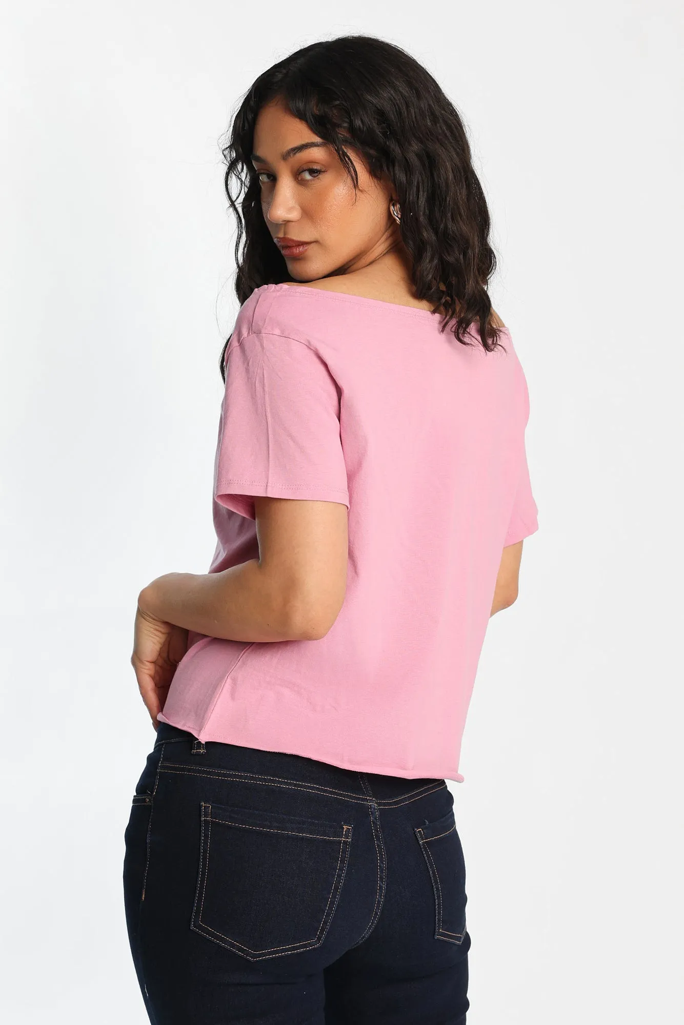 18 Graphic Off-Shoulder Short Sleeve Tee sold by Bluenotes product image thumbnail 3