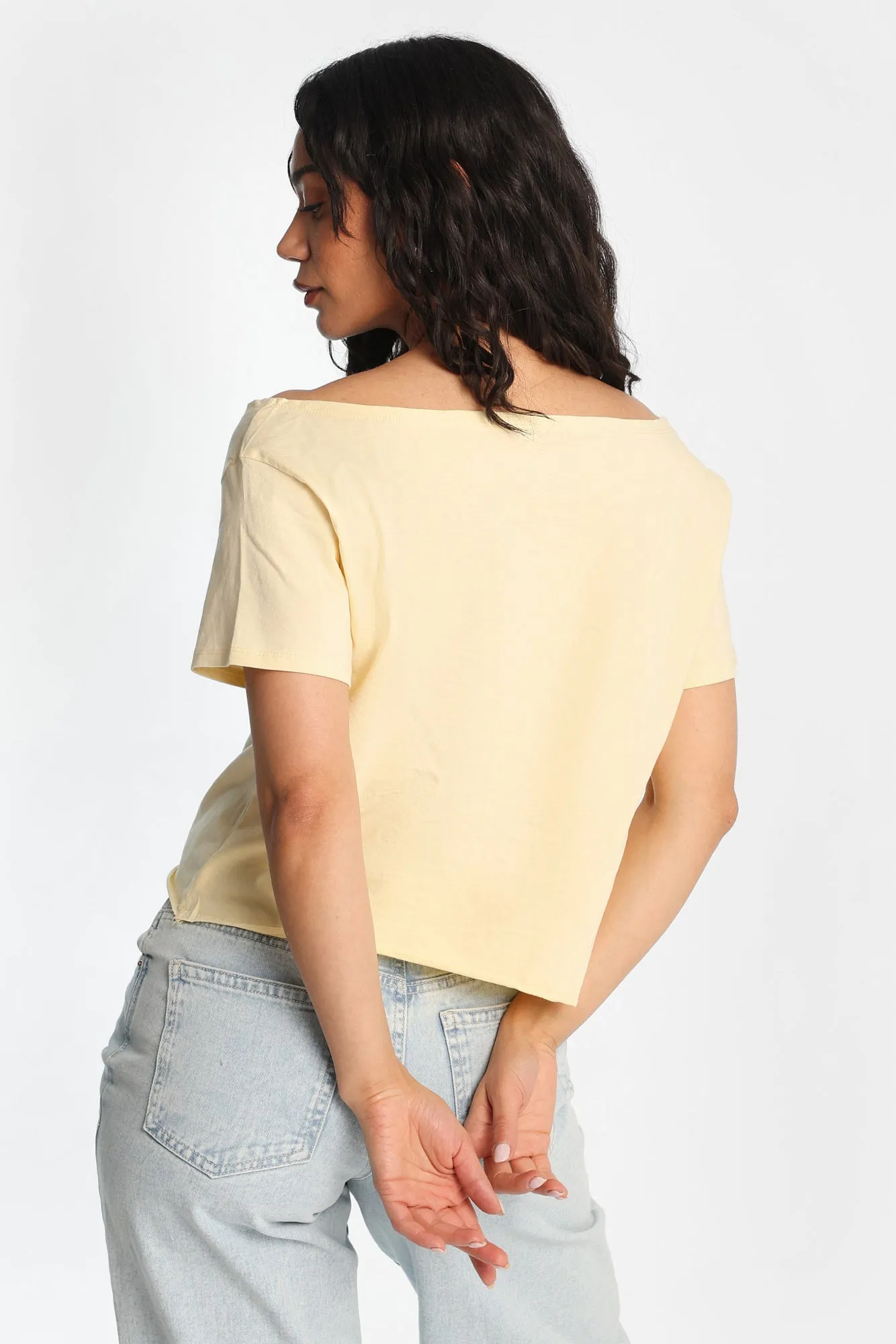 California Beach Graphic Off-Shoulder Short Sleeve Tee sold by Bluenotes product image thumbnail 3