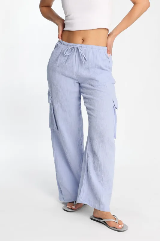 AERO Cotton Gauzy Pull-On Wide Leg Pants made by Aeropostale