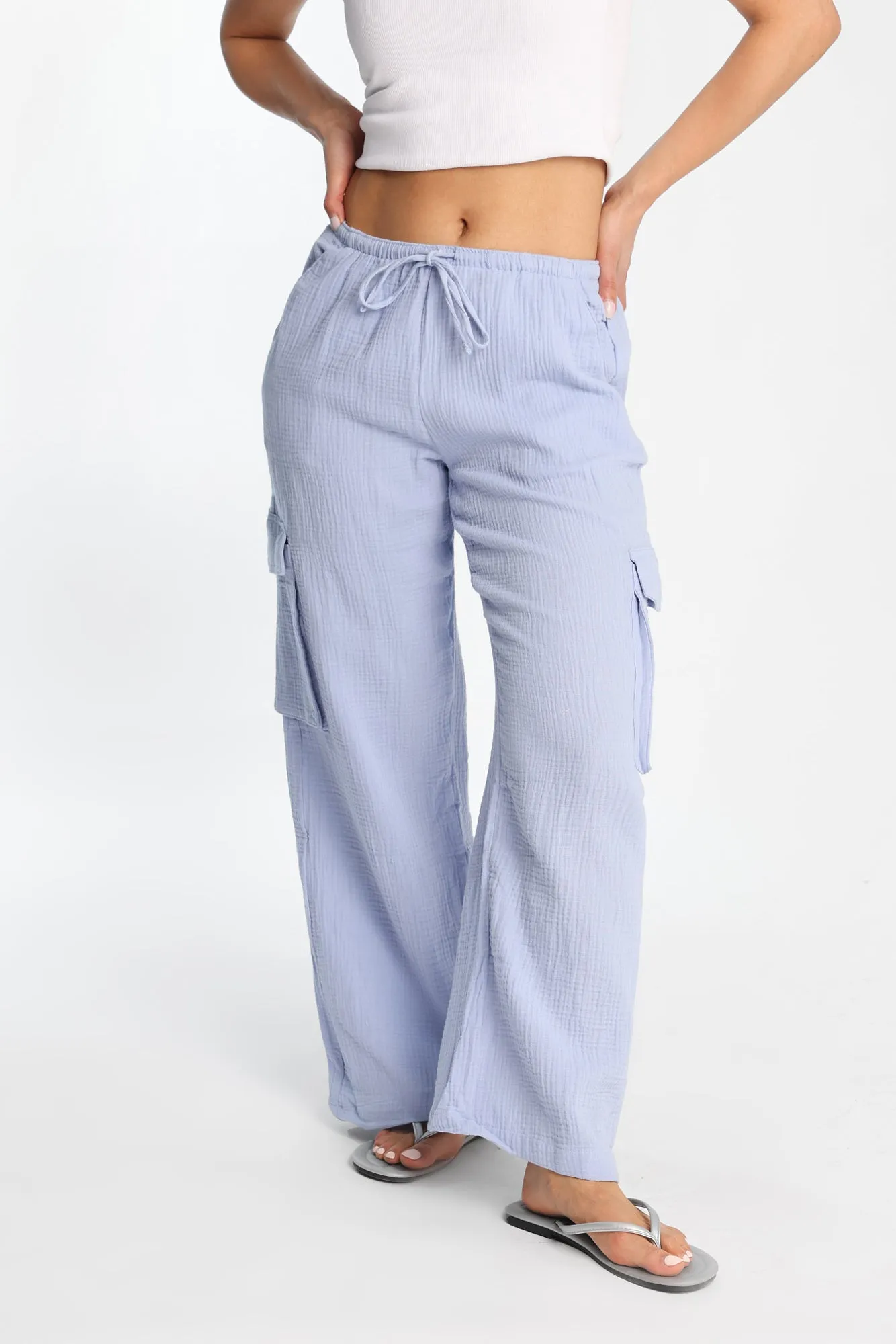 AERO Cotton Gauzy Pull-On Wide Leg Pants sold by Bluenotes