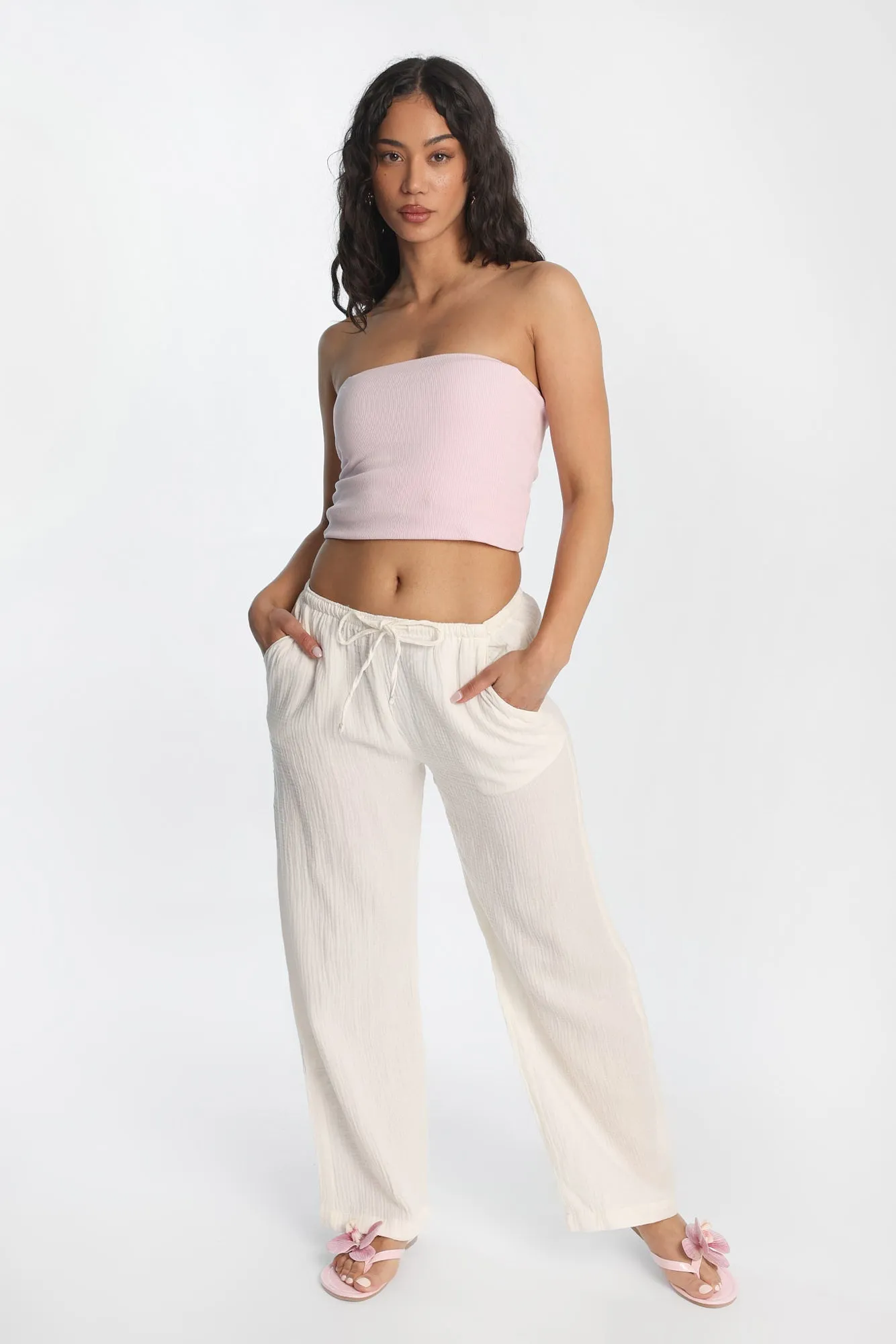 AERO Cotton Gauzy Pull-On Wide Leg Pants sold by Bluenotes product image thumbnail 5