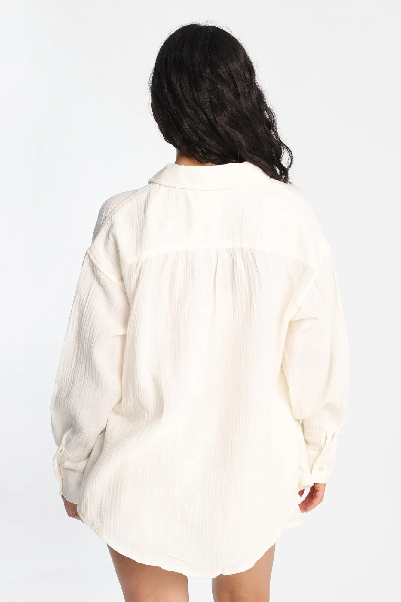 AERO Cotton Gauzy Button-Up Oversized Shirt sold by Bluenotes product image thumbnail 4