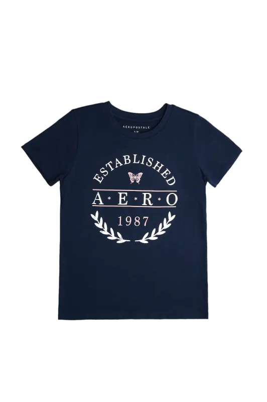 AERO 87 Butterfly Graphic Classic Tee sold by Bluenotes