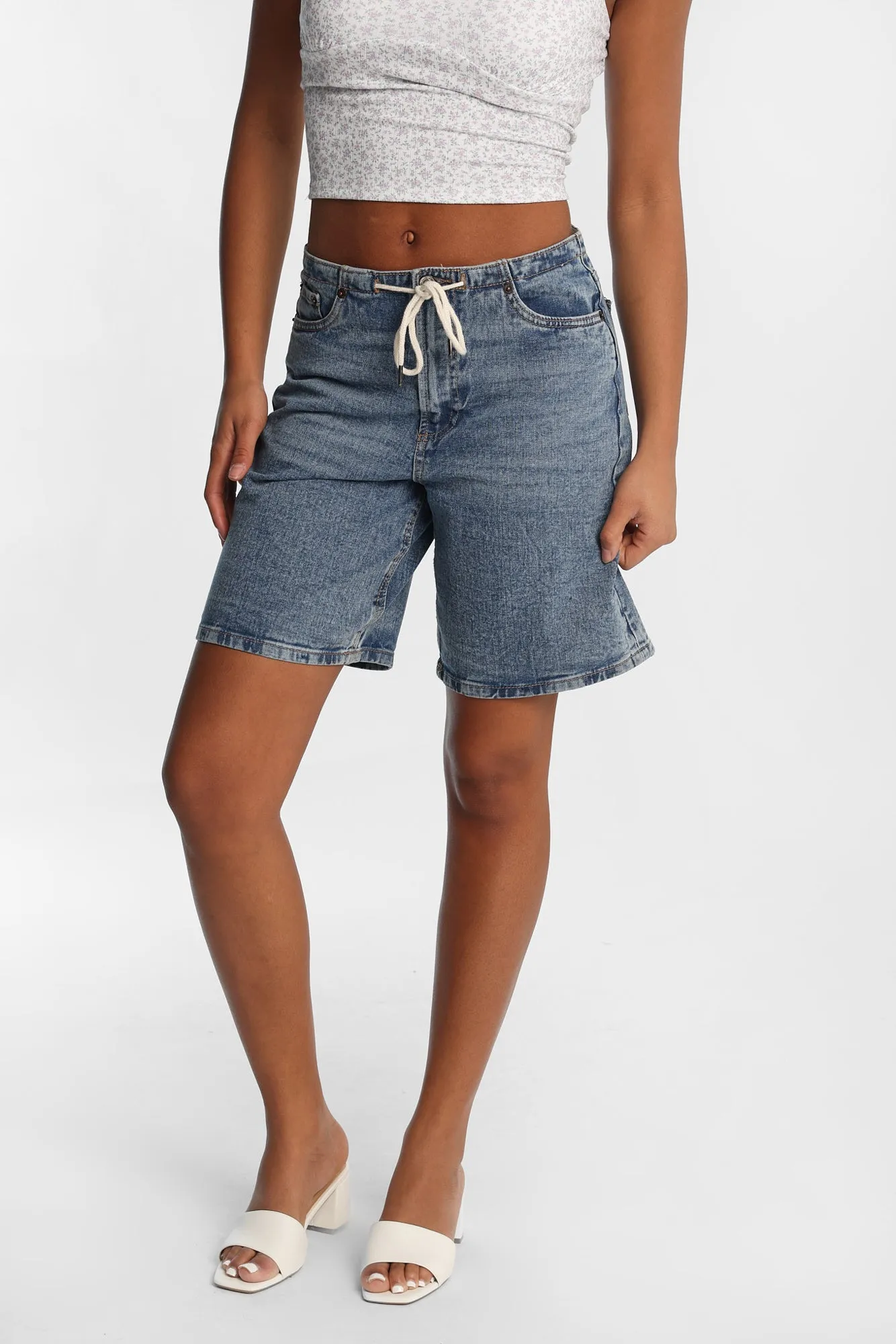 Mid Rise Drawstring Jorts sold by Bluenotes
