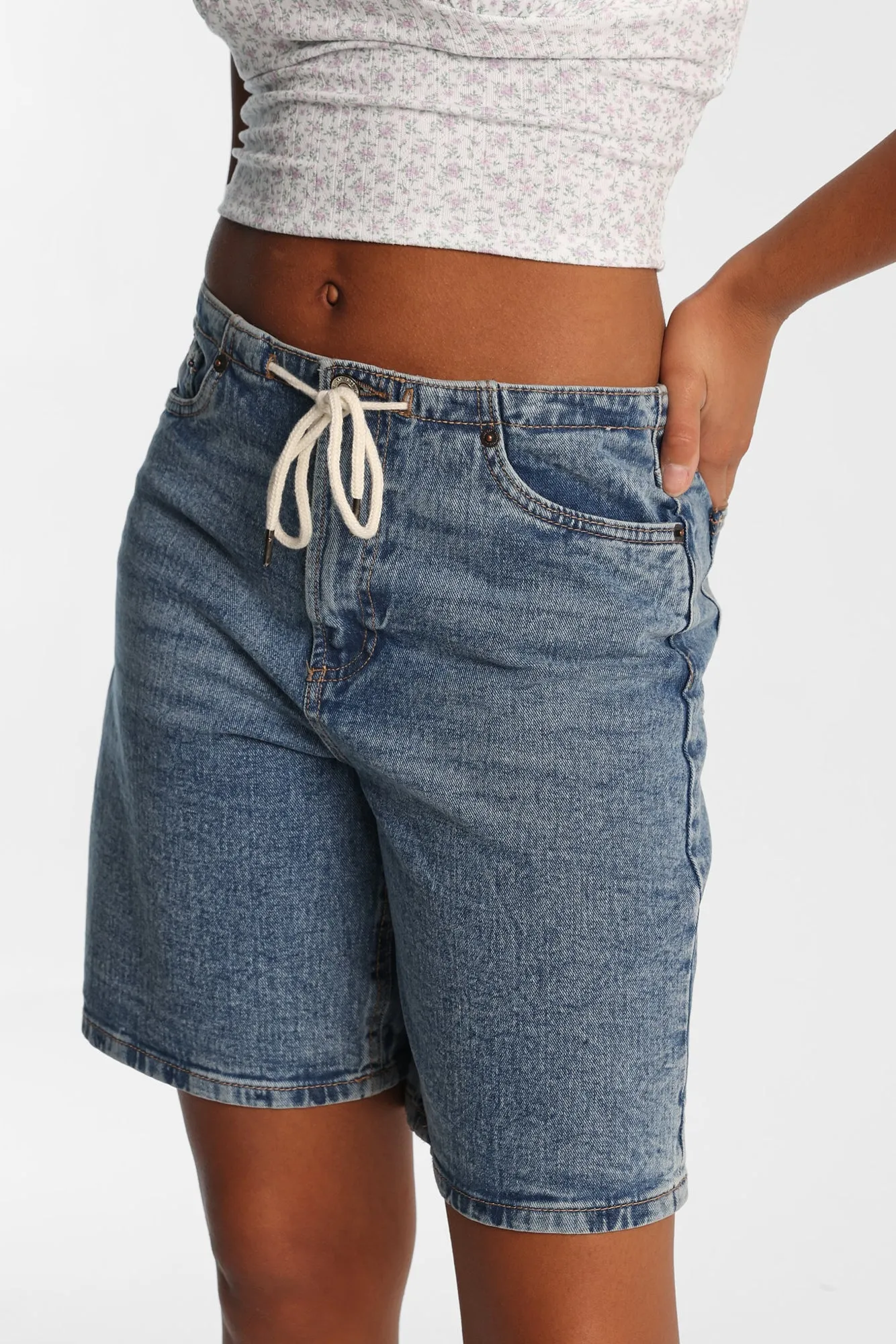 Mid Rise Drawstring Jorts sold by Bluenotes product image thumbnail 2