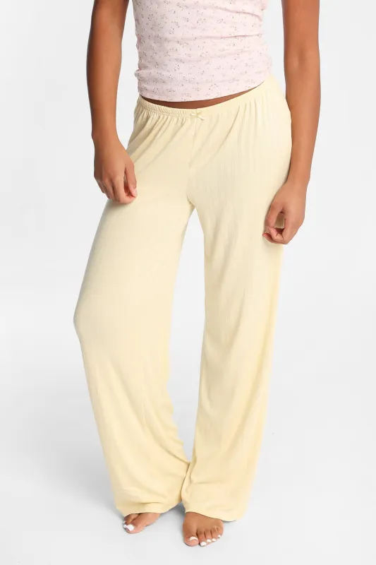 Pointelle Knit Wide Leg Pajama Pants sold by Bluenotes