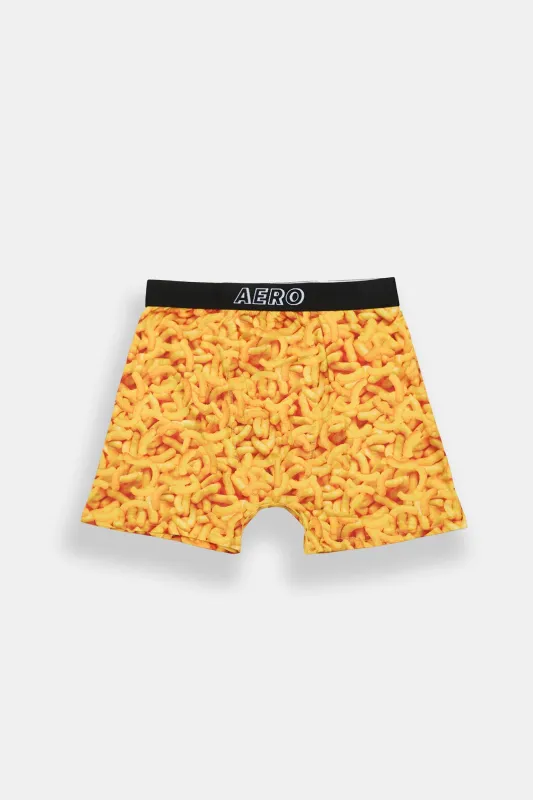 AERO Orange Puff Snacks Printed Boxer Briefs made by Aeropostale