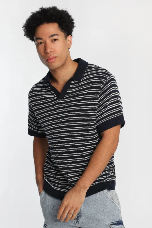 AERO Striped Sweater Polo made by Bluenotes