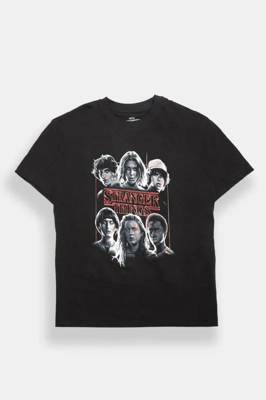 Stranger Things Group Graphic Boyfriend Tee sold by Bluenotes