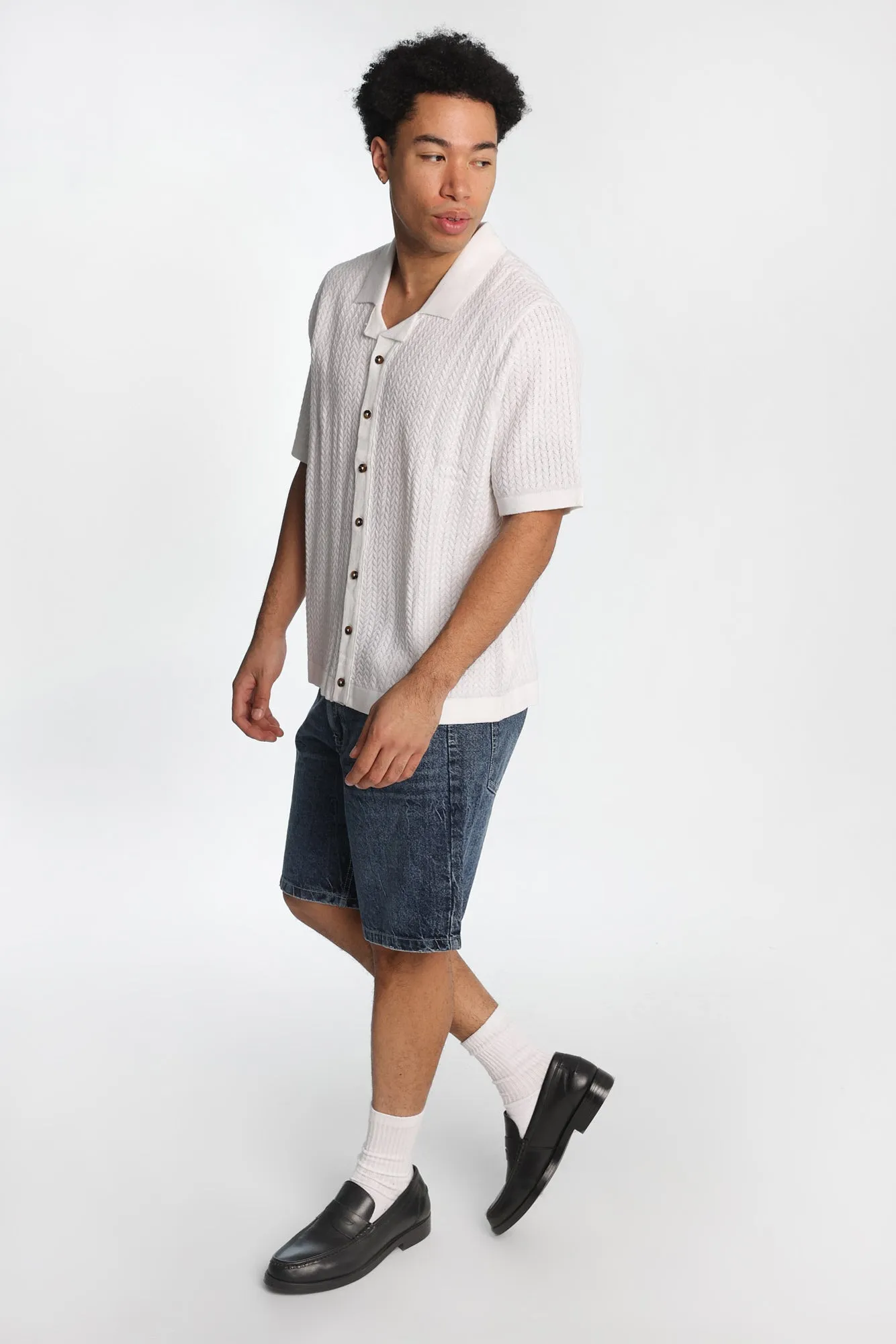 Chevron Short Sleeve Button-Up Shirt sold by Bluenotes product image thumbnail 4