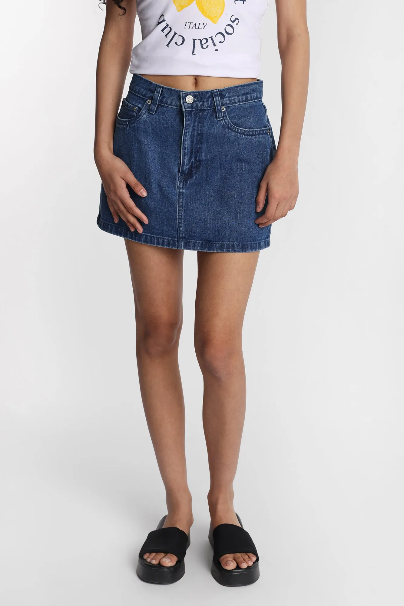 High Rise Denim Mini Skirt sold by Bluenotes product image thumbnail 5