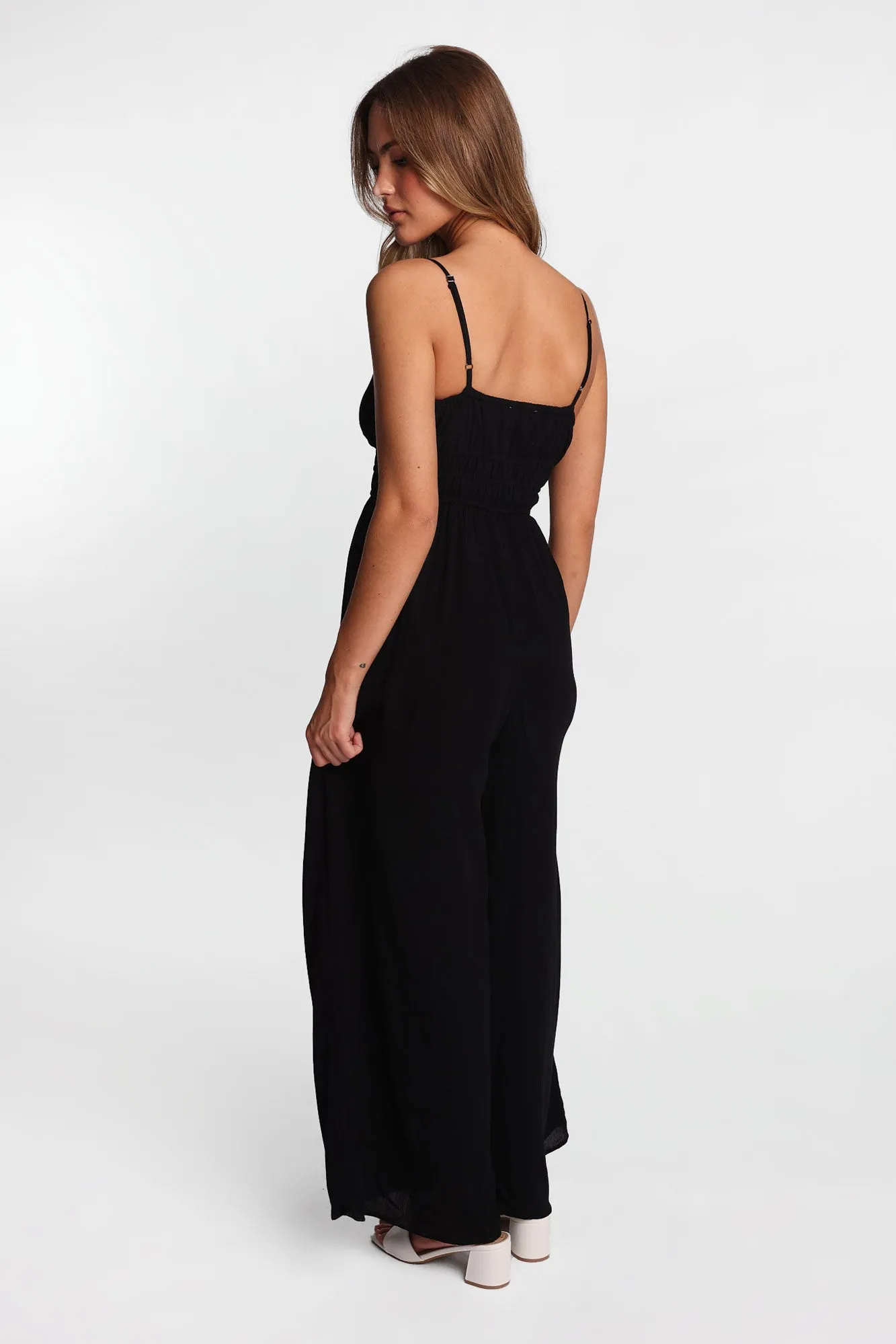 AERO Gauzy Tie-Front Wide Leg Jumpsuit sold by Bluenotes product image thumbnail 5