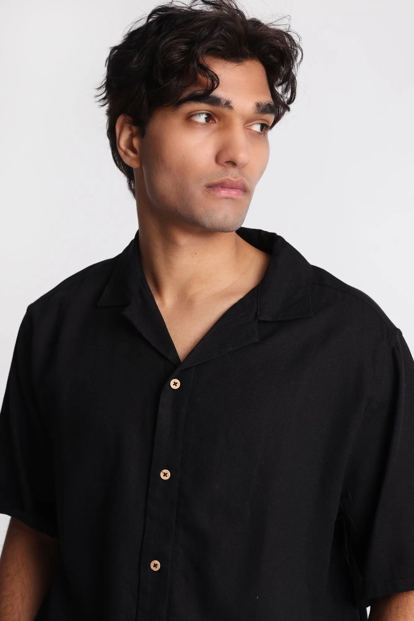 Linen-Blend Button-Up Shirt sold by Bluenotes product image thumbnail 3