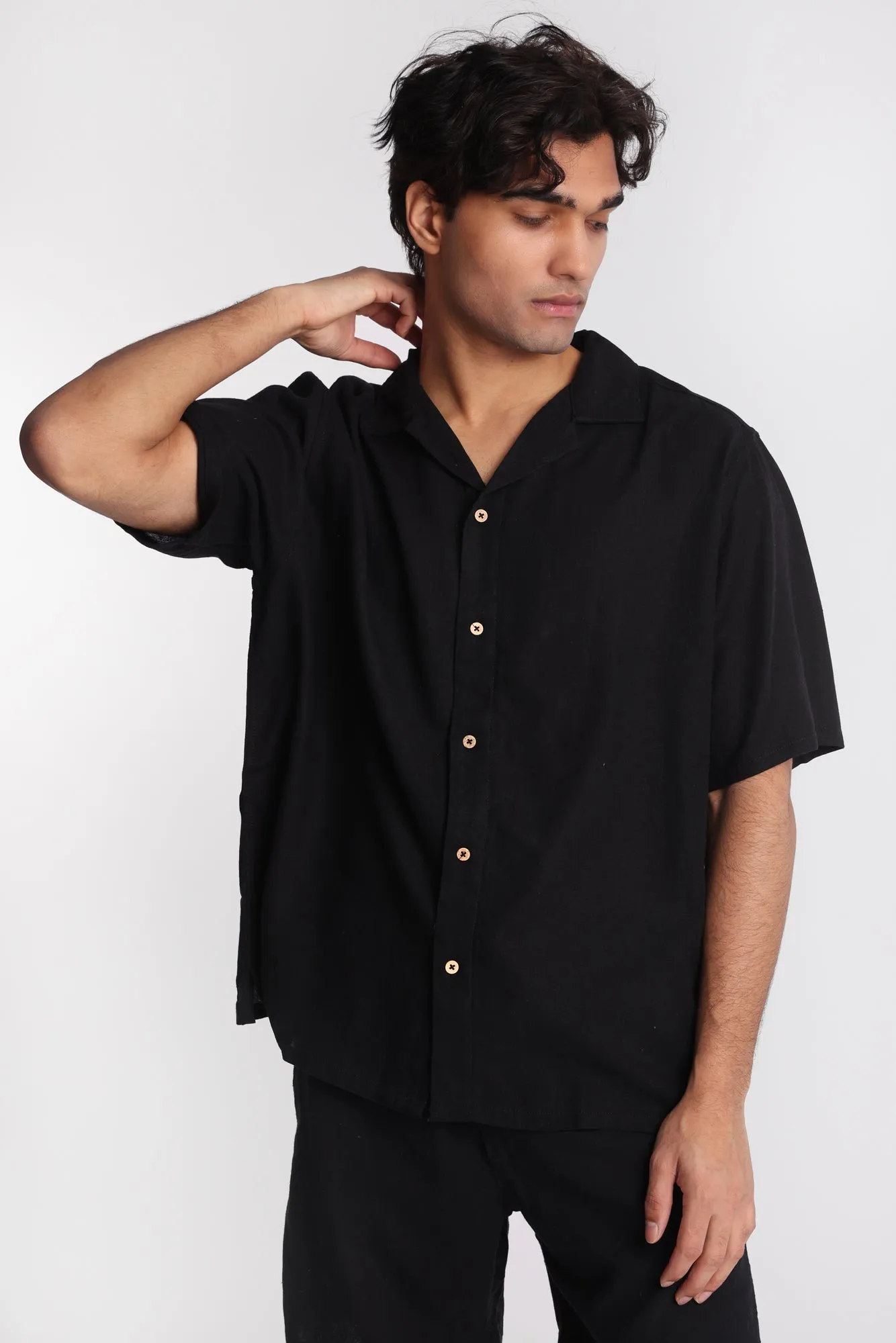 Linen-Blend Button-Up Shirt sold by Bluenotes product image thumbnail 2