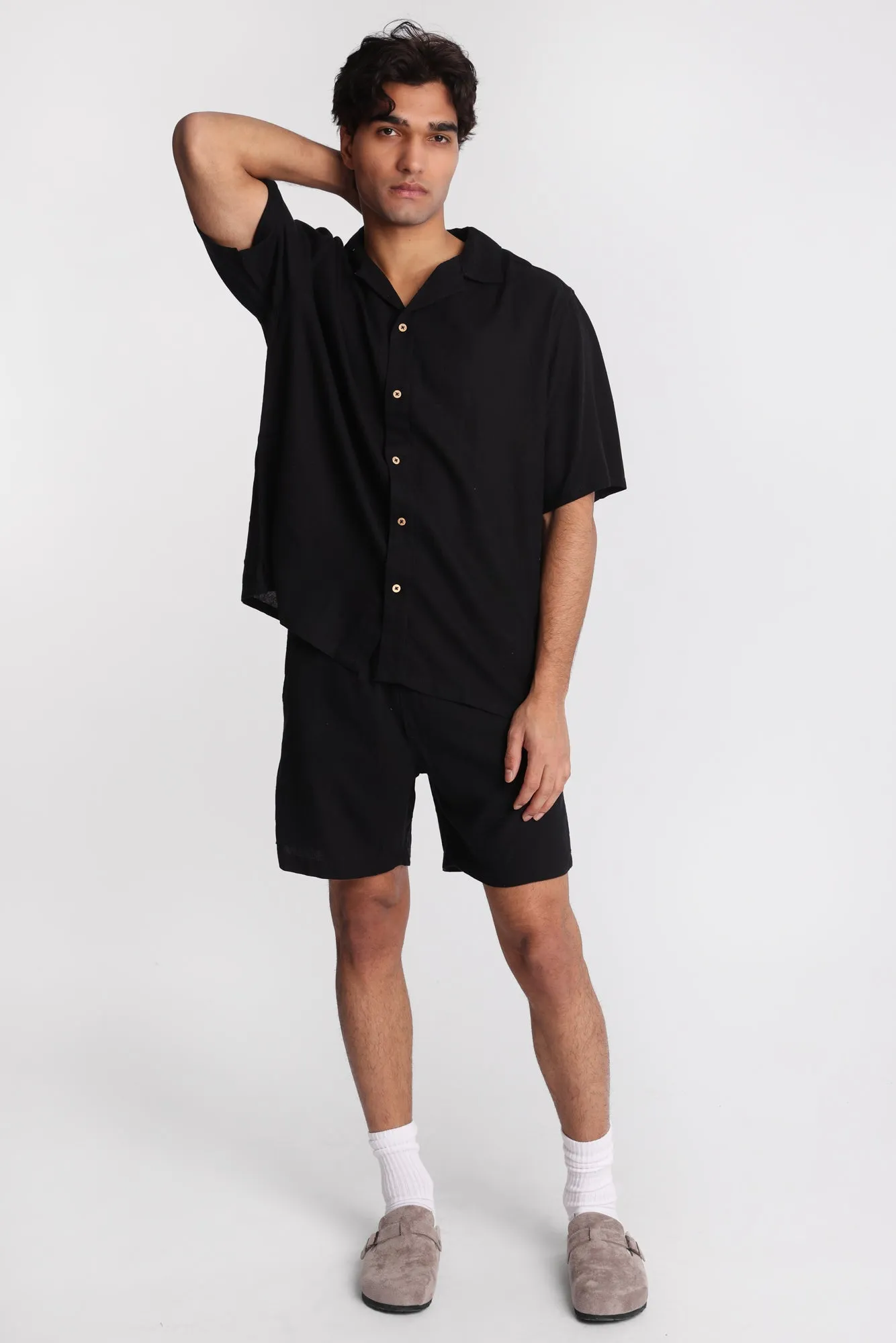 Linen-Blend Button-Up Shirt sold by Bluenotes product image thumbnail 5