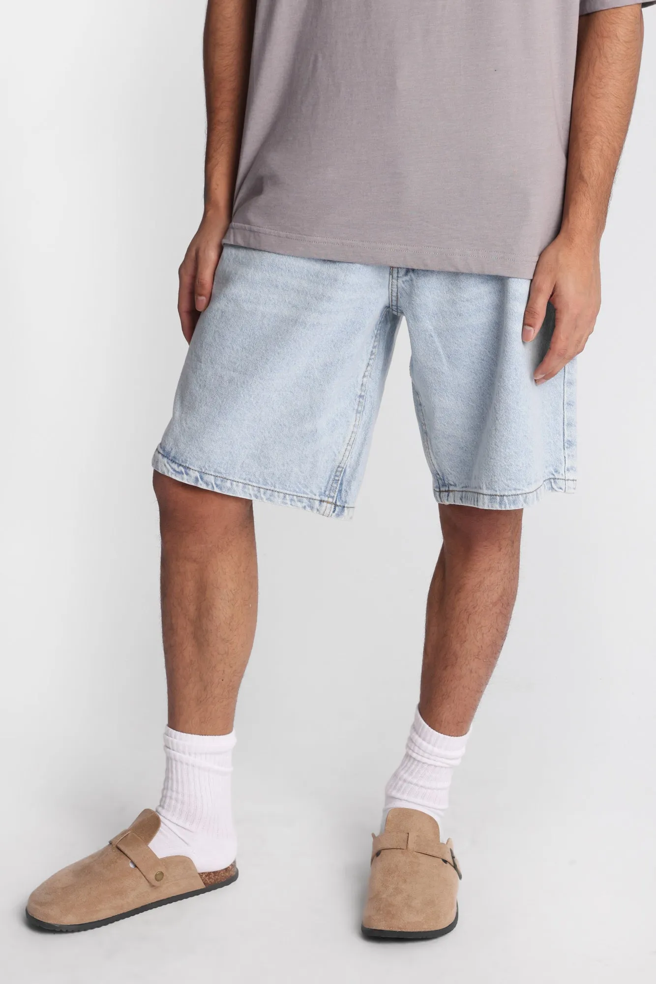 Flaming Tiger Embroidered Loose Denim Shorts sold by Bluenotes product image thumbnail 2