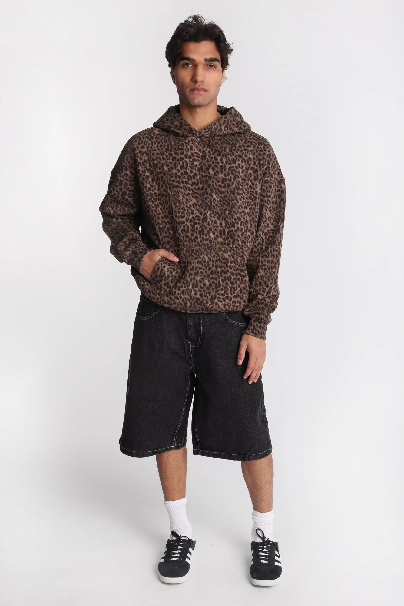 North Western Leopard Print Boxy Hoodie sold by Bluenotes product image thumbnail 4