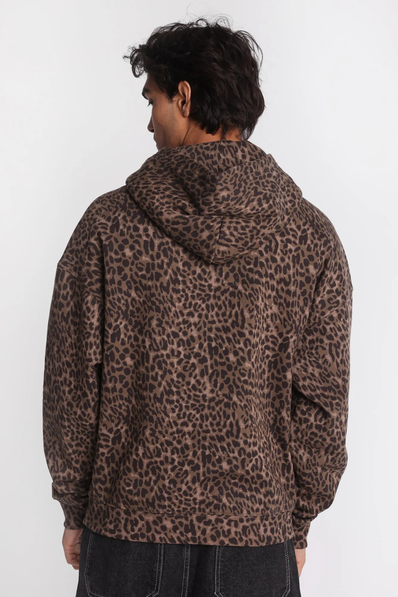 North Western Leopard Print Boxy Hoodie sold by Bluenotes product image thumbnail 3