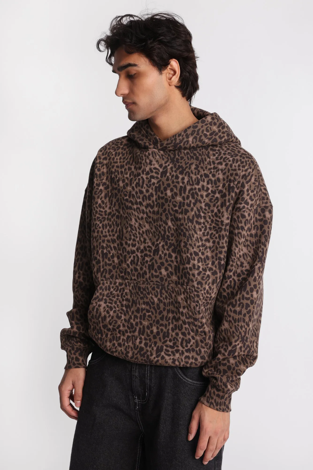 North Western Leopard Print Boxy Hoodie sold by Bluenotes