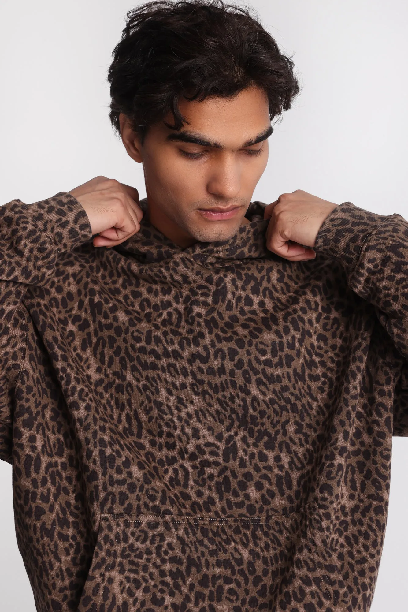 North Western Leopard Print Boxy Hoodie sold by Bluenotes product image thumbnail 2
