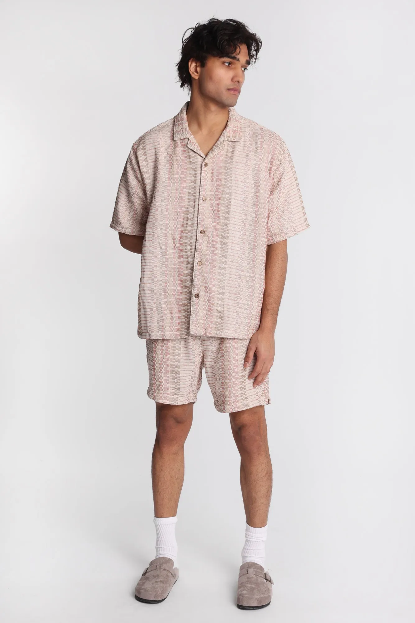 Textured Square Knit Short Sleeve Shirt sold by Bluenotes product image thumbnail 4