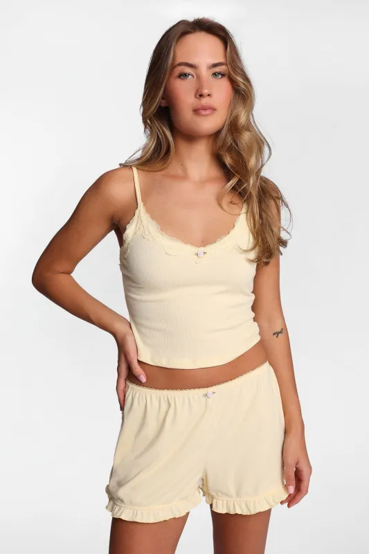 Super Soft Ribbed Knit Pajama Tank Top & Shorts 2-Piece Set sold by Bluenotes