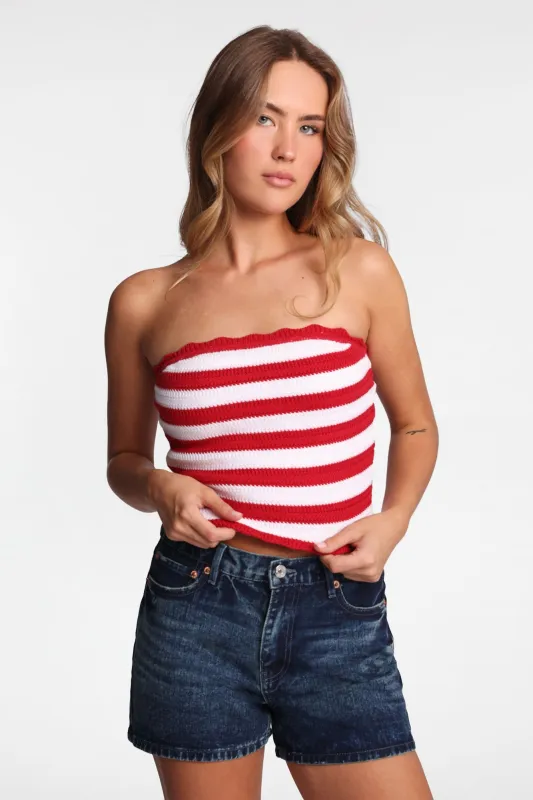 Crochet-Style Tube Top sold by Bluenotes