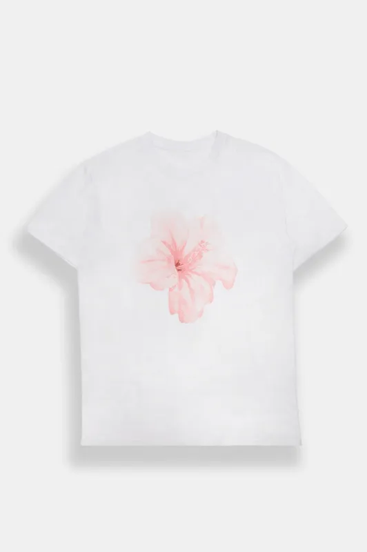 Hibiscus Graphic Boyfriend Tee made by Bluenotes