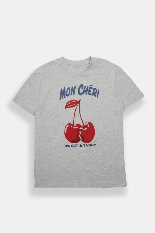 Mon Chéri Cherry Sweet & Tangy Graphic Boyfriend Tee made by Bluenotes