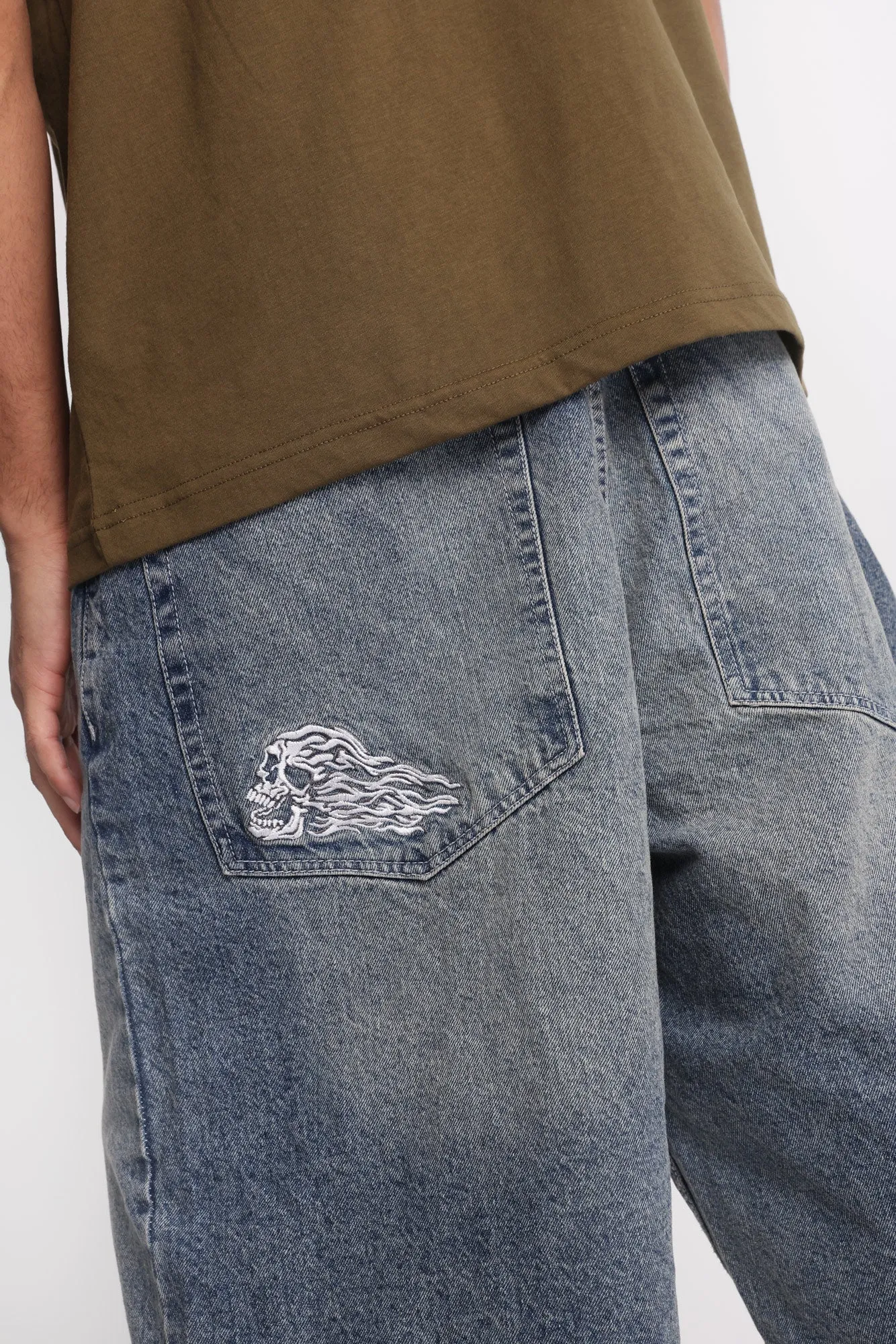 Flaming Skull Baggy Jorts sold by Bluenotes