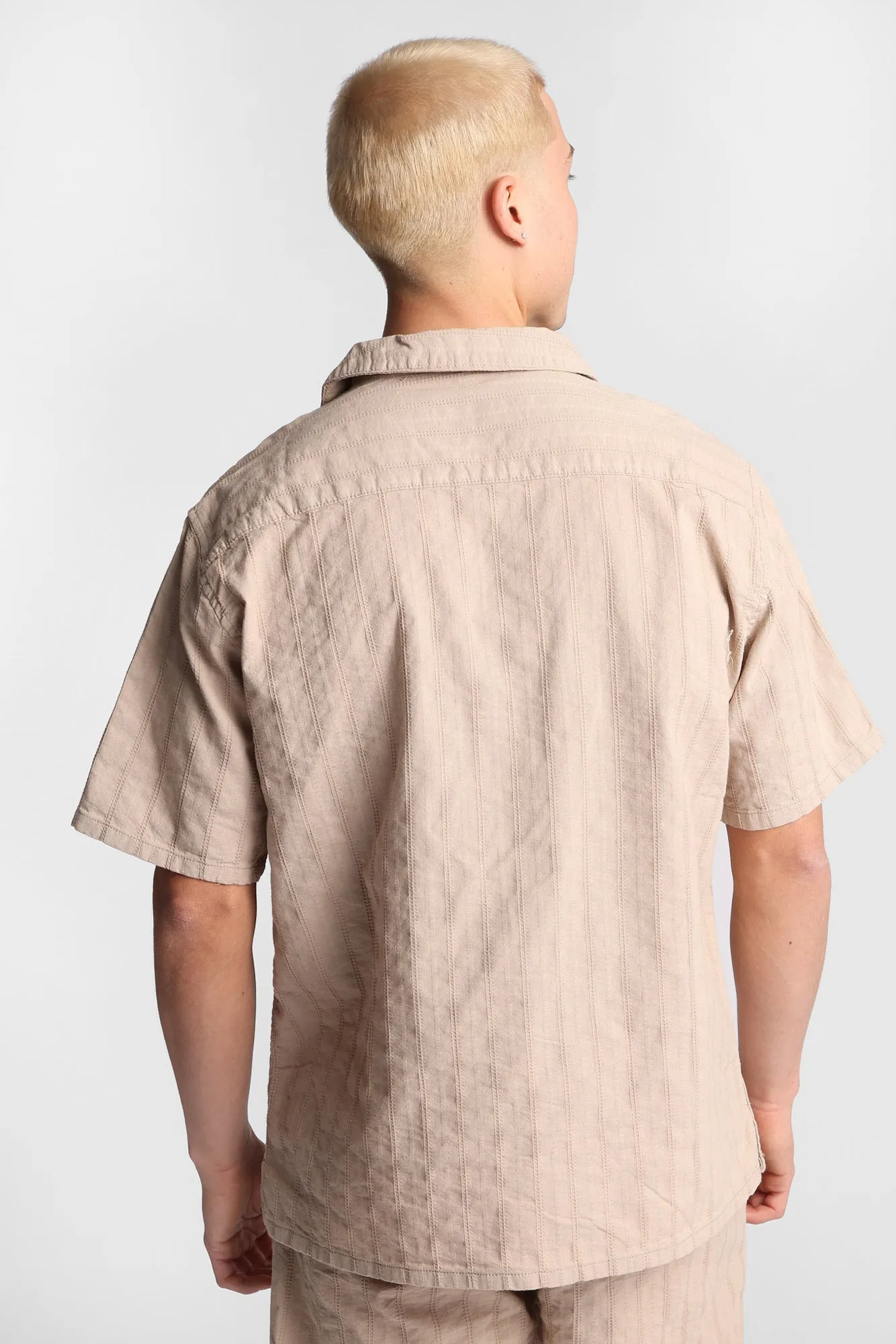 Textured Lace Pattern Short Sleeve Shirt sold by Bluenotes product image thumbnail 4