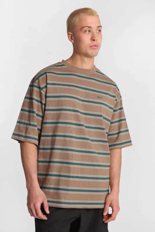 AERO Embroidered Striped Oversized Tee made by Aeropostale