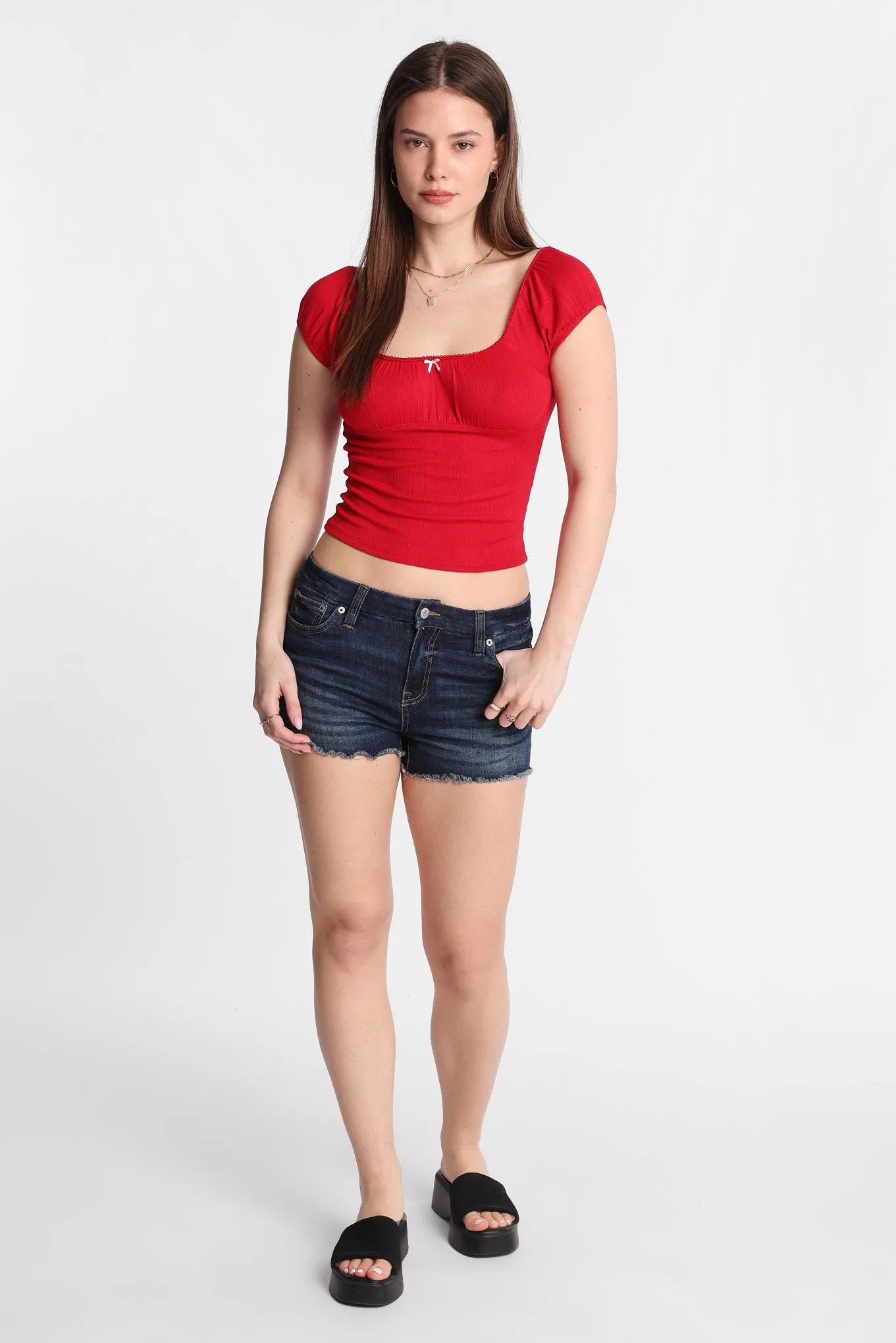 High Rise Festival Curvy Denim Shorty sold by Bluenotes product image thumbnail 4