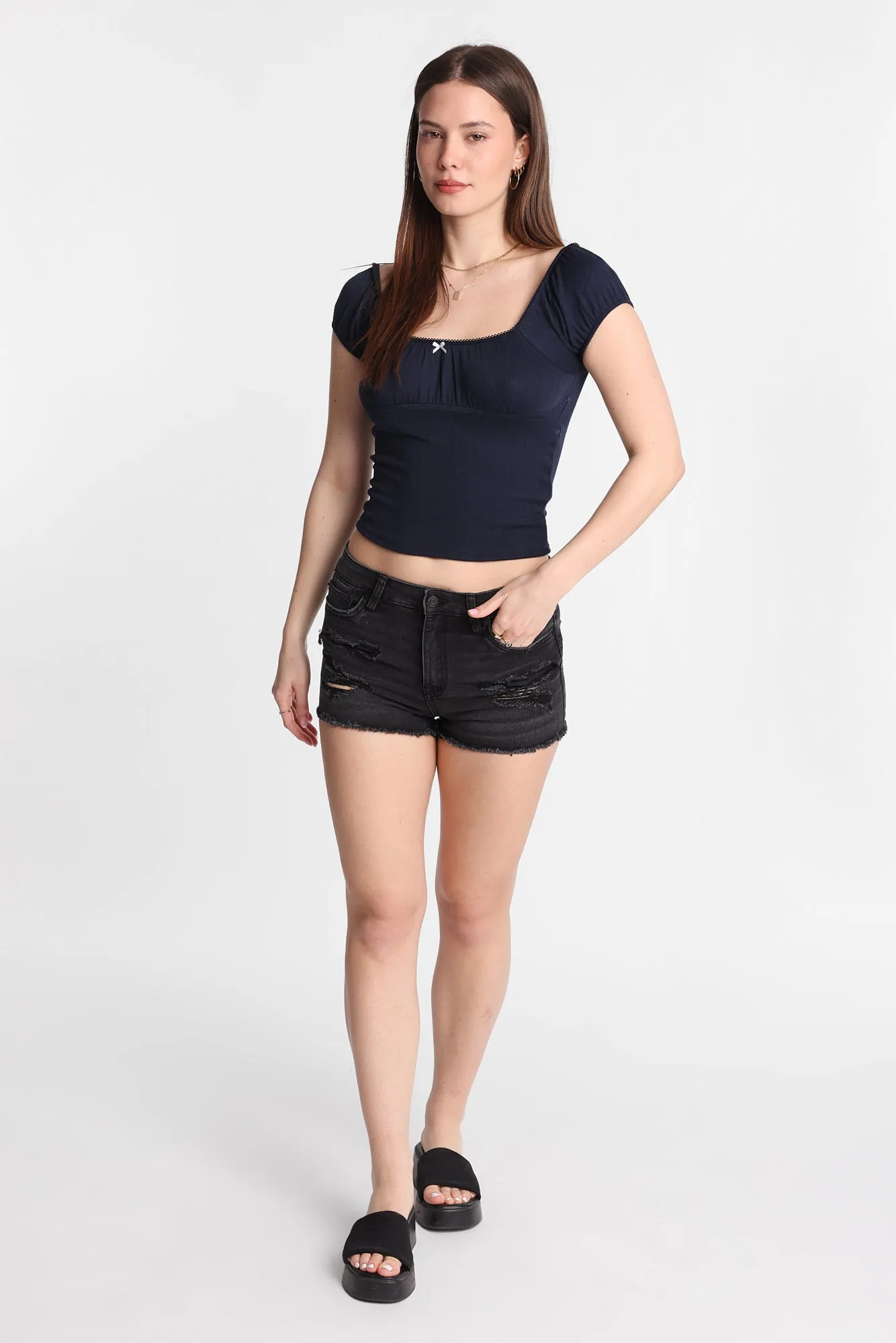 High Rise Festival Denim Shorty sold by Bluenotes product image thumbnail 4
