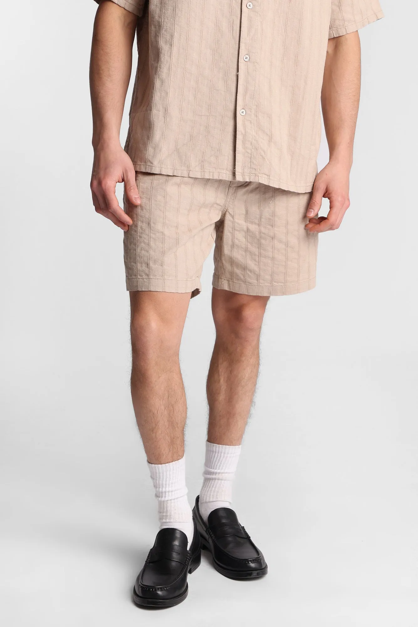 Textured Knit Lace Striped Knit Shorts sold by Bluenotes product image thumbnail 2