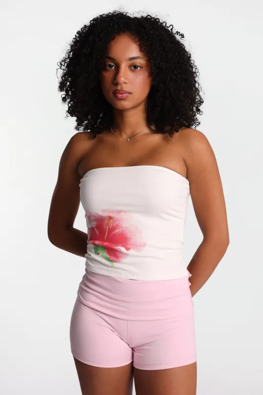 AERO Hibiscus Graphic Tube Top made by Aeropostale