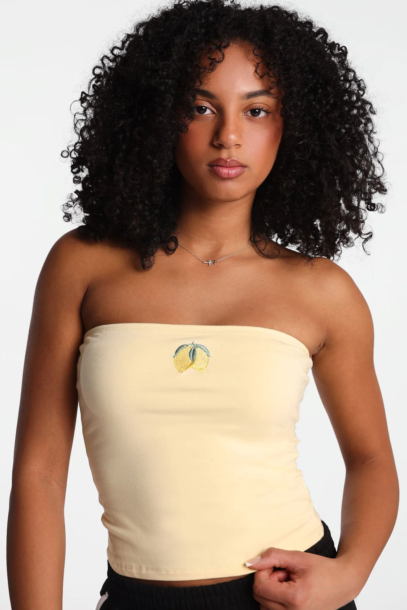 AERO Lemons Embroidered Graphic Tube Top sold by Bluenotes product image thumbnail 2