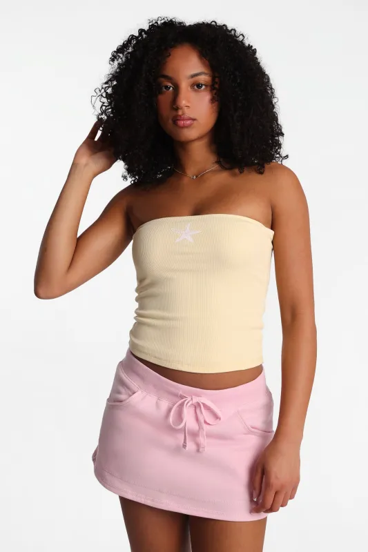 AERO Graphic Ribbed Tube Top made by Aeropostale