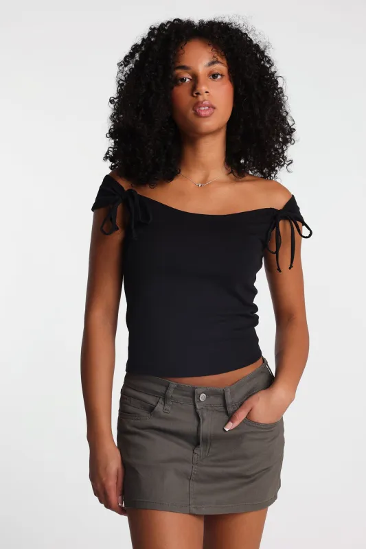 Off-Shoulder Tie Top made by Bluenotes
