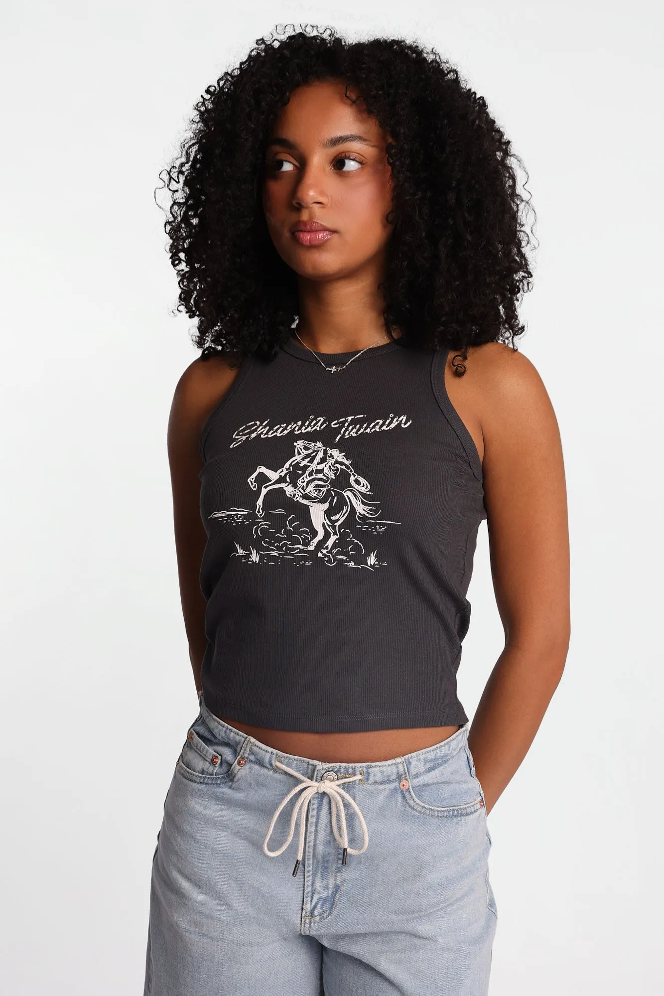 Shania Twain Graphic Ribbed Tank Top sold by Bluenotes