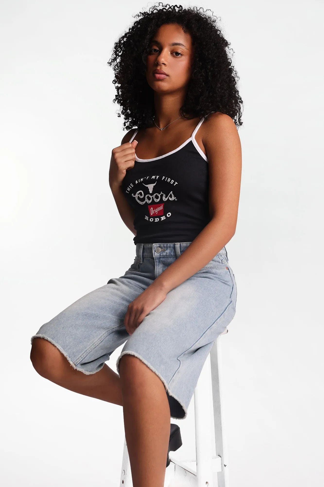 Coors Rodeo Rhinestones Applique Graphic Cotton Camisole sold by Bluenotes