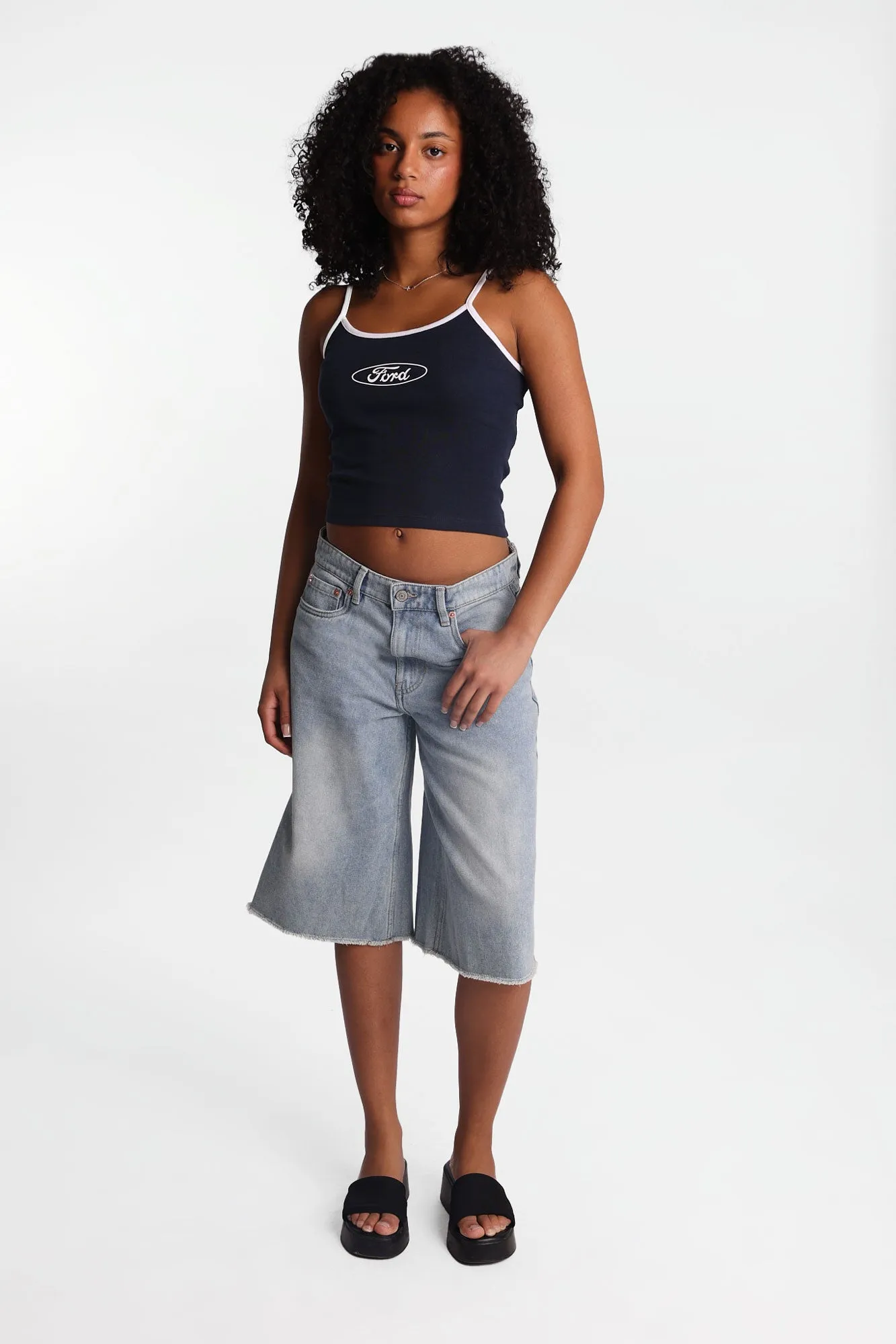 Ford Rhinestones Applique Graphic Cotton Camisole sold by Bluenotes product image thumbnail 4
