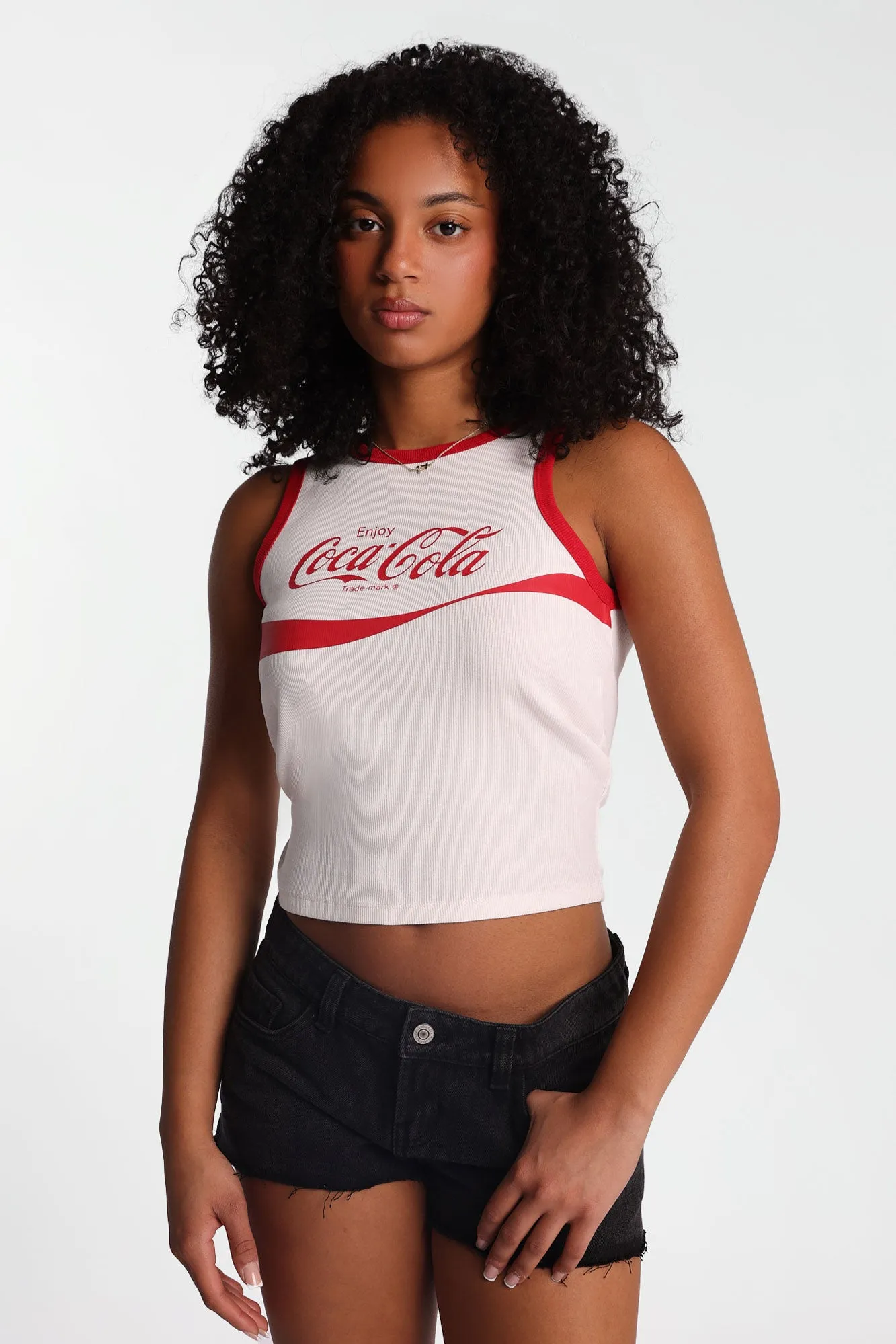 Enjoy Coca-Cola Graphic Ribbed Tank Top sold by Bluenotes