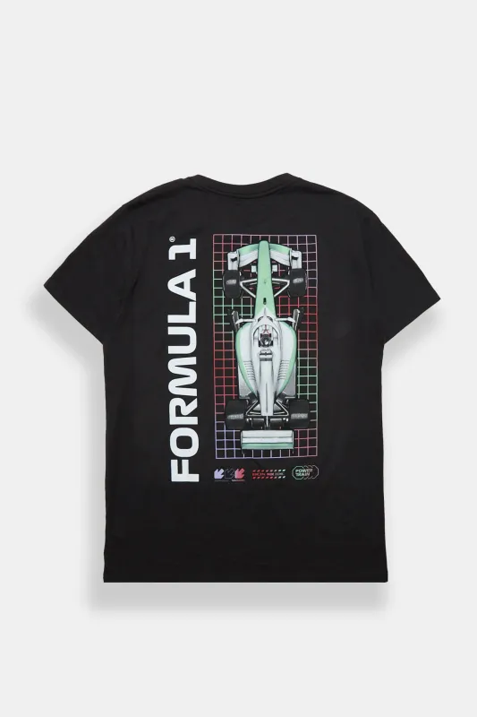 Formula 1 Overhead Grid Graphic Oversized Tee made by Aeropostale