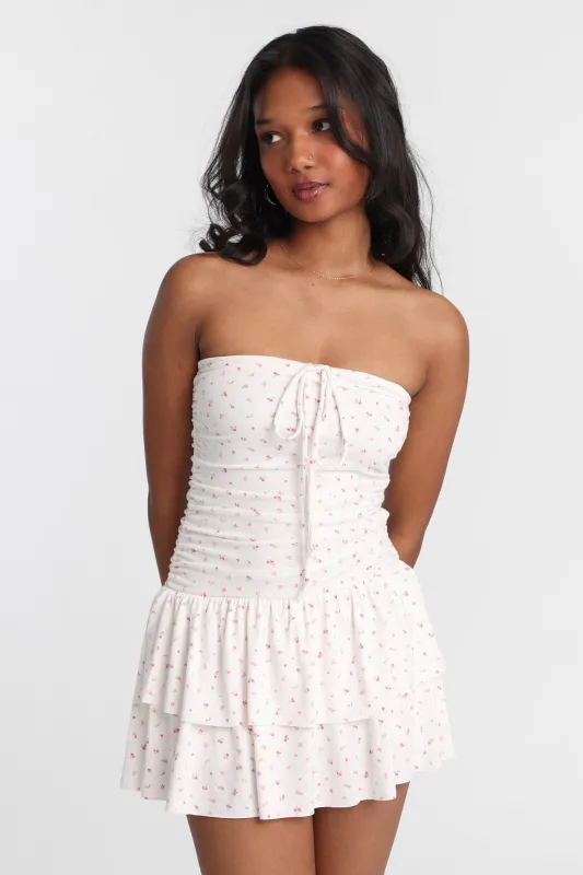 Knit Strapless Tiered Mini Dress made by Bluenotes