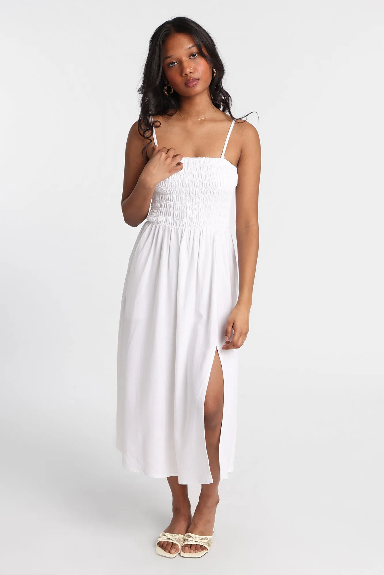AERO Linen-Blend Strapless Midi Dress sold by Bluenotes product image thumbnail 3