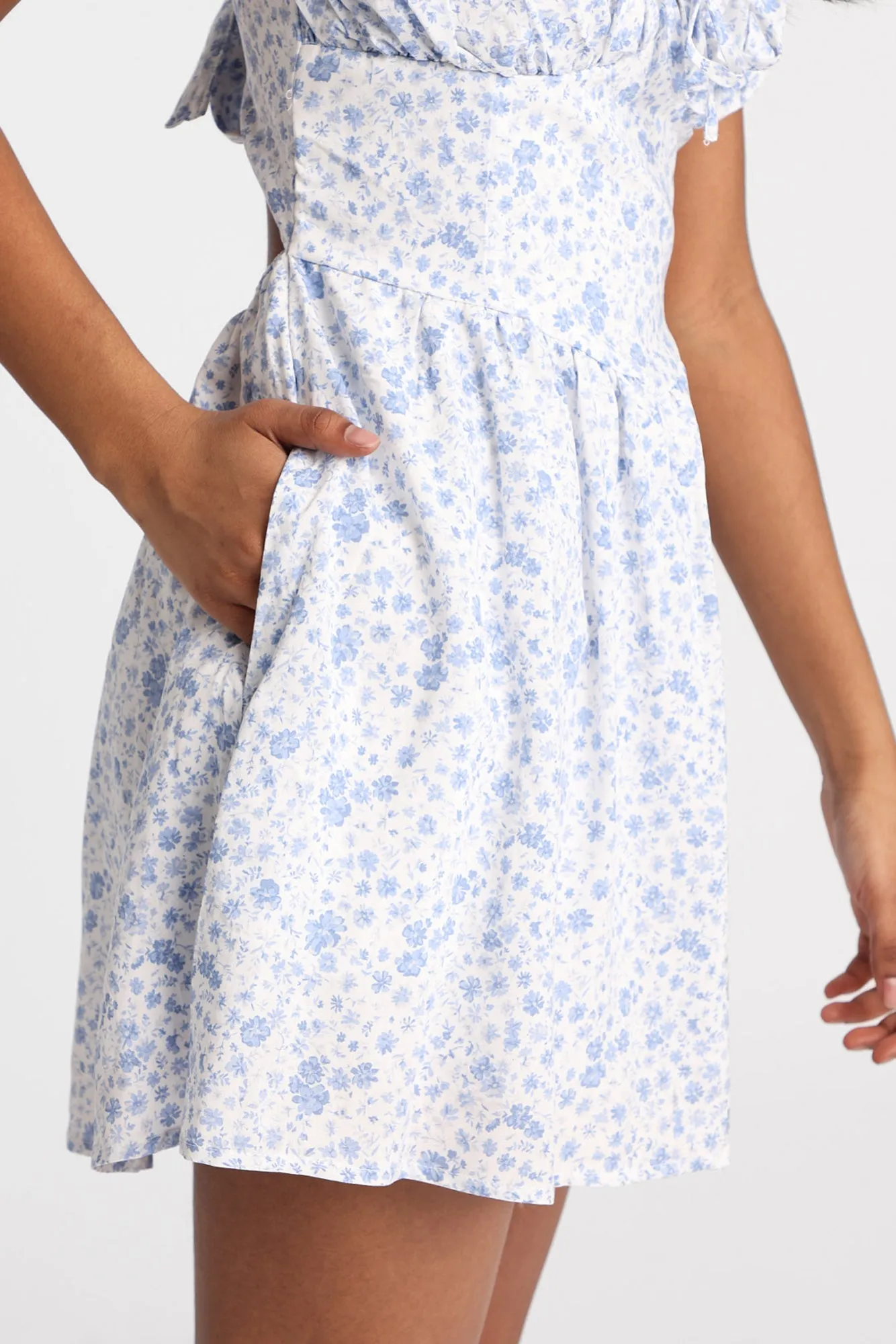 Tie-Back Flutter Sleeve Mini Dress sold by Bluenotes product image thumbnail 5
