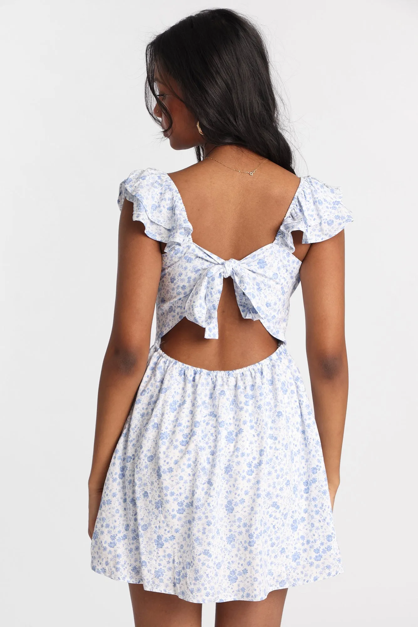 Tie-Back Flutter Sleeve Mini Dress sold by Bluenotes product image thumbnail 3